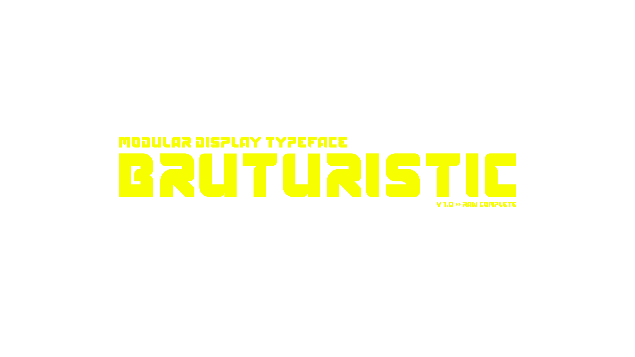 Bruturistic modular display typeface title specimen