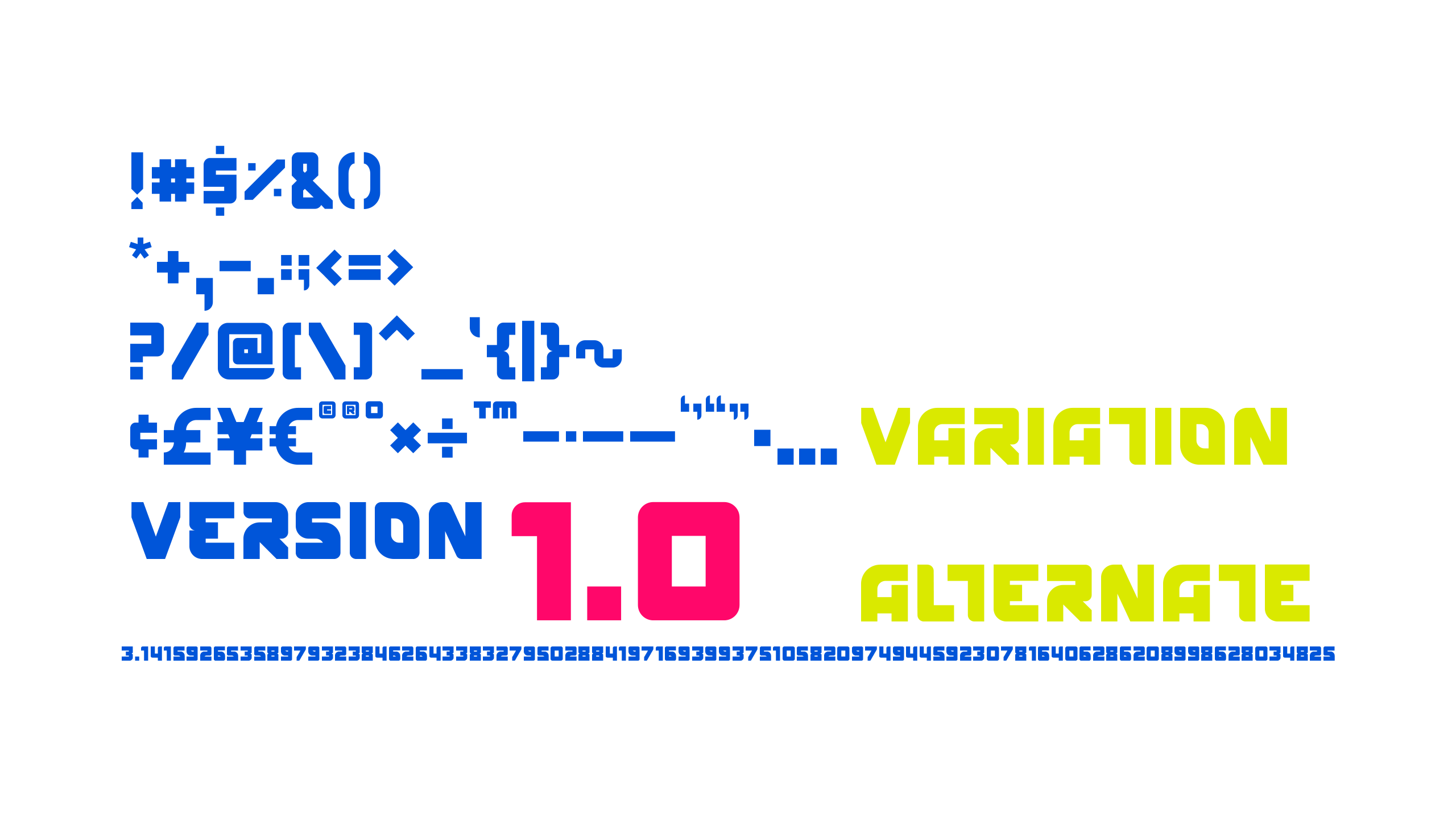 Bruturistic alternate forms and numeral specimen